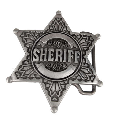 comprar Xerife Cinturão de Metal de Prata Antiga Fivela de Design Grátis Cinturão de Policial Fabricação em linha