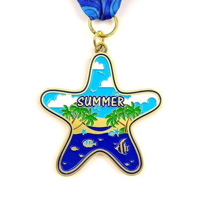 comprar Medalha personalizada em forma de estrela de casting com laca assada Fabricação em linha