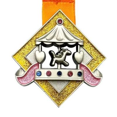 comprar 10KM Glitter Crianças Medalhas Virtuais de Corrida Prêmio Finisher Souvenir Fabricação em linha