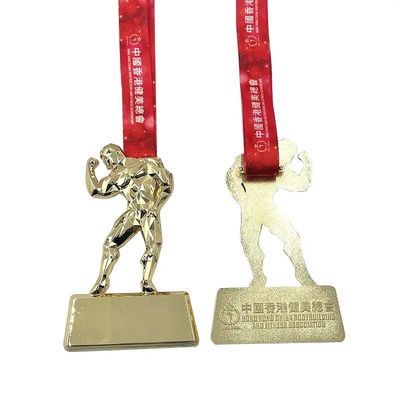 comprar 3D Fitness Gold Award Medalha de Beleza Corporal Fabricação em linha