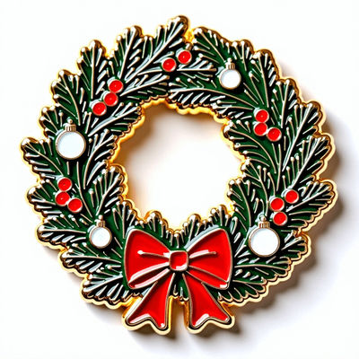 comprar Imã do frigorífico de coroa de Natal com pinheiros e arco Fabricação em linha
