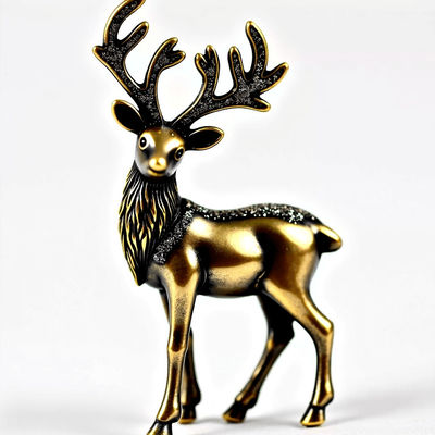 comprar Ornamento de renas de revestimento metálico antigo com acentos brilhante Fabricação em linha