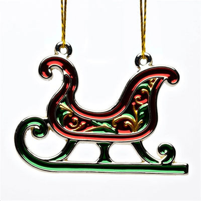 comprar Presentes personalizados para promoção de negócios Ornamento de trenó de prata polido com padrões intrincados Fabricação em linha