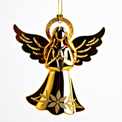 comprar Celebre a estação com serenidade brilhante Ornamento de anjo dourado para presentes de promoção de negócios Fabricação em linha