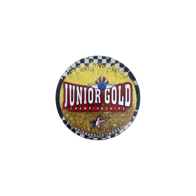 comprar Ímã de geladeira personalizado júnior dourado com glitter acrílico – Uma homenagem brilhante ao espírito de campeonato Fabricação em linha