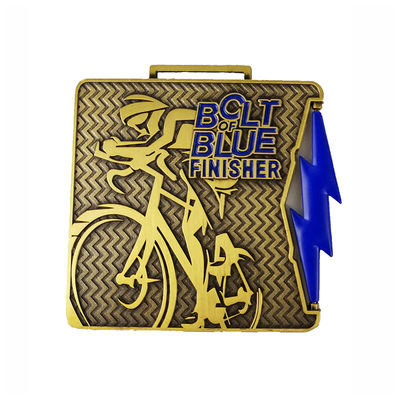 Finisher de estoque a granel Medalhas de ciclismo personalizadas e Prêmios de Desafio de Equipas de Ciclismo Medalhas de bicicleta
