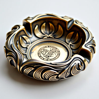 Premium Custom Antique Gold Metallic Ashtrays Fornecedor de qualidade para decoração de casa única